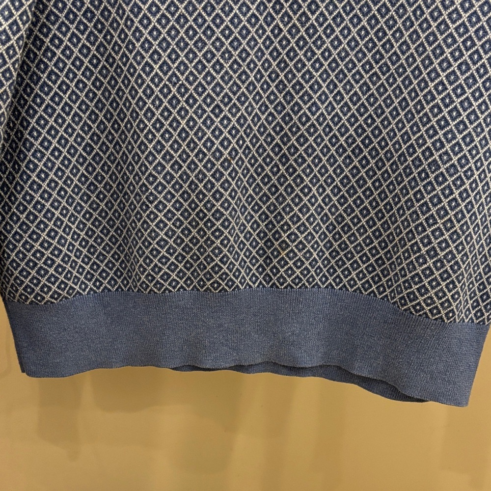 Brooks Brothers Supima Cotton Cashmere V-Neck Blue Diamond Sweater - Picture 5 of 7